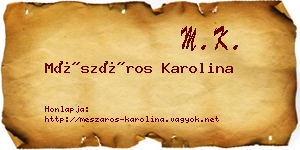 Mészáros Karolina névjegykártya